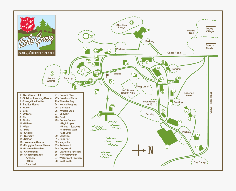 Echo Grove Camp Map, Transparent Clipart
