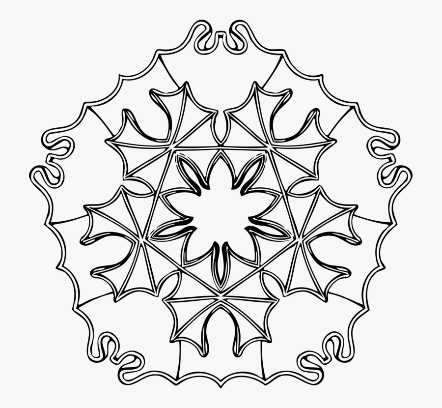 Flower Border Black And White Free Clipart , Png Download - Ornamen A Simetris, Transparent Clipart