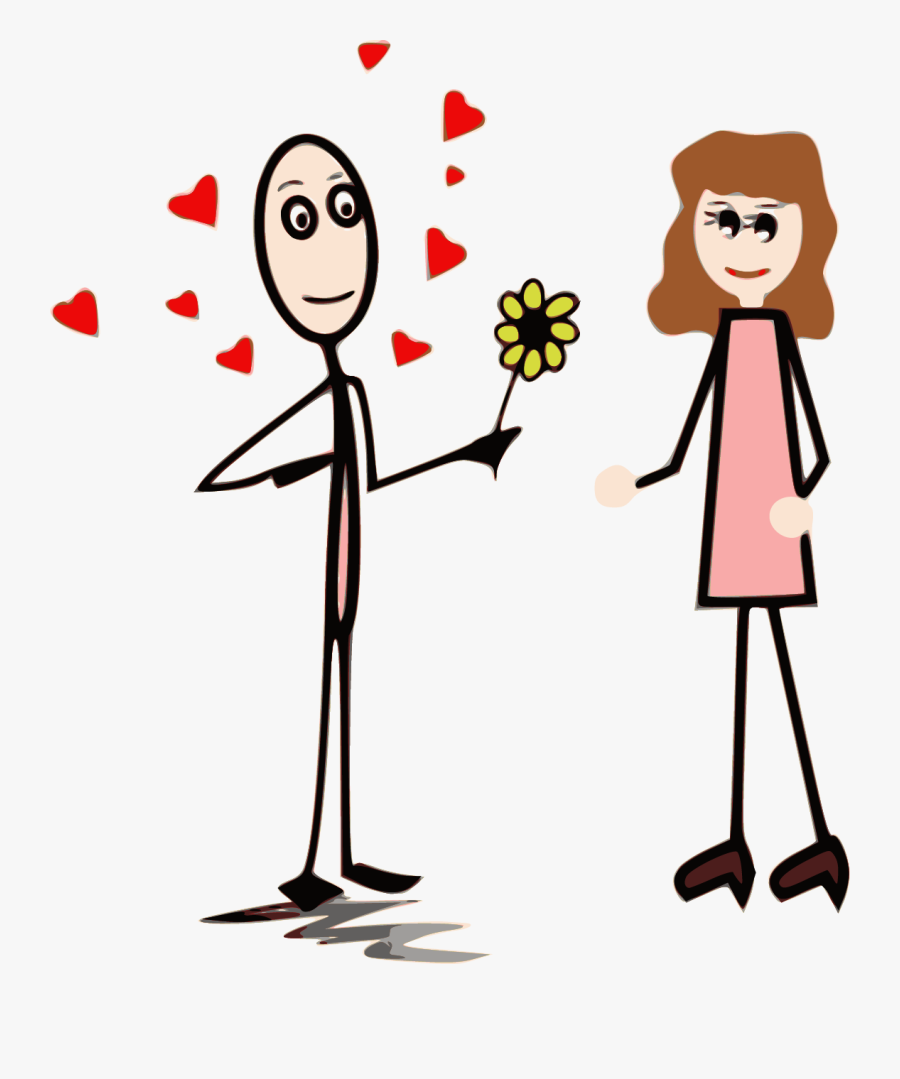 Stick Figure Couple Png Banner Free Library - Couple In Love Clipart, Transparent Clipart