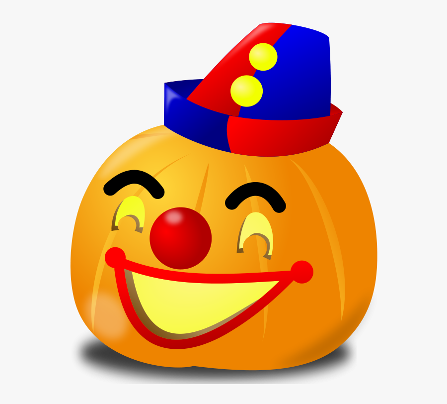Transparent Pumpkin Face Clipart - Cartoon Pumpkin Clown, Transparent Clipart