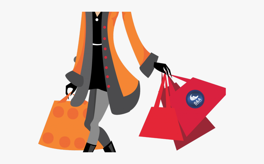 Transparent Fashion Clipart Png - Woman Shopping Vector Png, Transparent Clipart