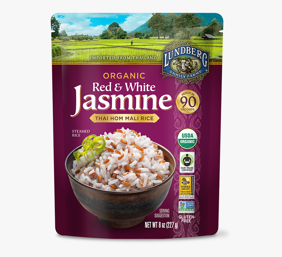 Clip Art Organic Red White Lundberg - Lundberg Thai Jasmine Rice, Transparent Clipart