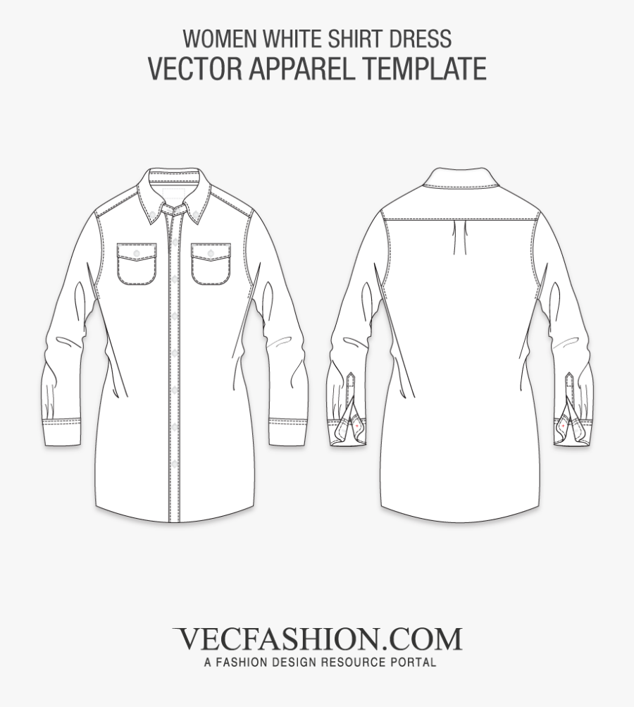 Clip Art Dress Shirt Template - Collar Shirt Template Women, Transparent Clipart