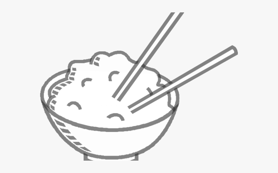 Rice Bowl Cliparts - Clipart Fried Rice Black And White, Transparent Clipart