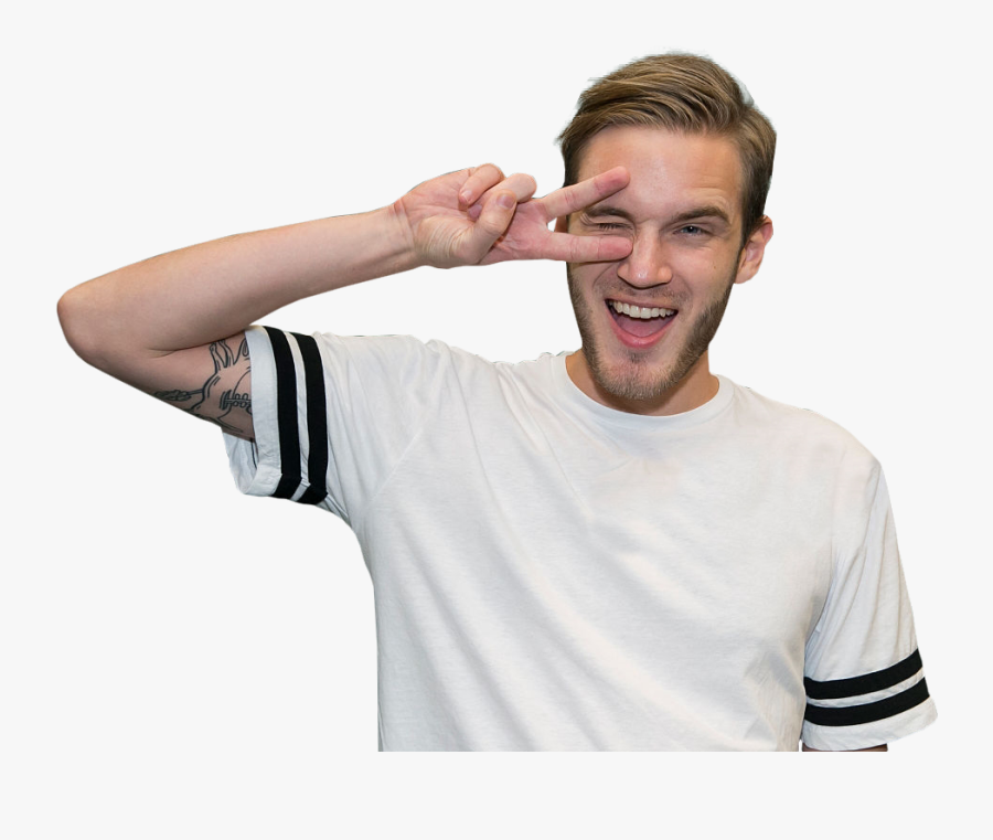 Pewdiepie In A White Shirt Png Image - Pewdiepie Png, Transparent Clipart