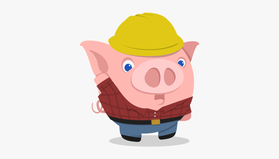 Pig With Tool Belt, Transparent Clipart