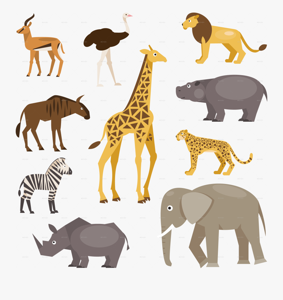 Clip Art Savana Animals - Savannah Animals, Transparent Clipart