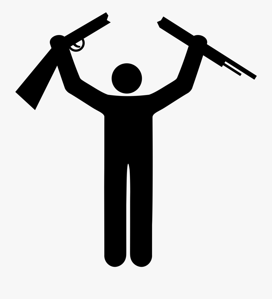 Transparent Stick Man Clipart - Stick Figures With Guns, Transparent Clipart