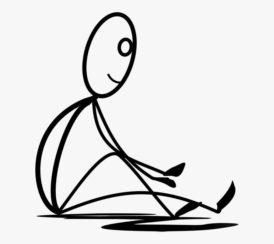 Transparent Strichmännchen Clipart - Stick Figure Sitting Down, Transparent Clipart