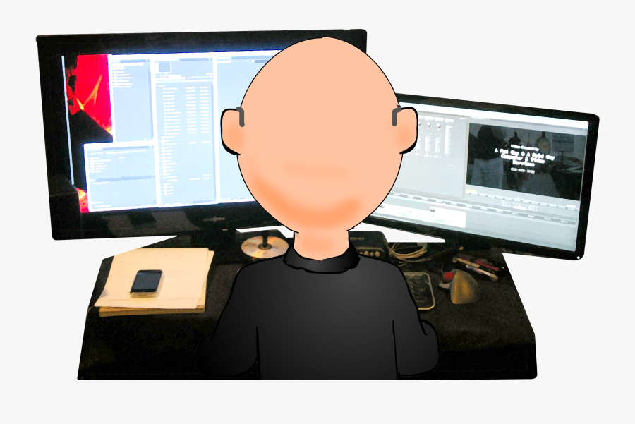 Transparent Kid On Computer Clipart - Guy On Computer Cartoon, Transparent Clipart