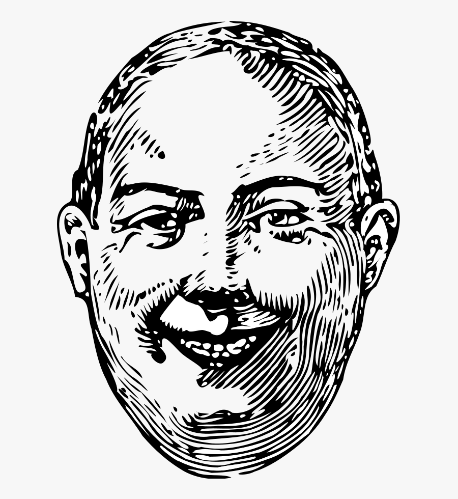 Fat Man Smile Medium 600pixel Clipart, Vector Clip - Fat Mans Face Illustration, Transparent Clipart