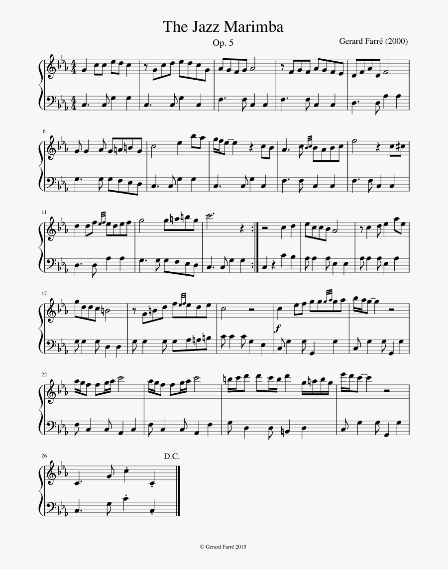 Transparent Marimba Clipart - Jazz Sheet Music Marimba, Transparent Clipart
