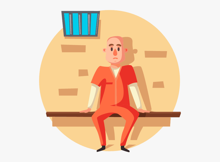 Inmates And Addiction - Prison Criminal Uniform Cartoon, Transparent Clipart