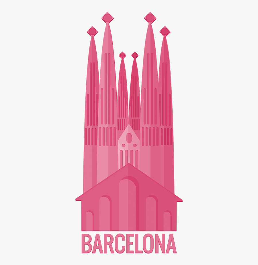 Sagrada Familia Pink Logo, Transparent Clipart