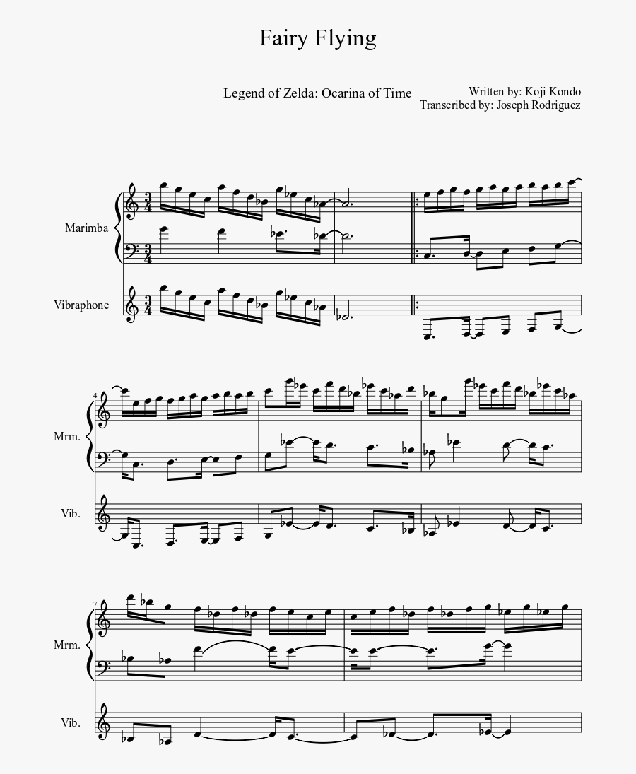 Fairy Flying Sheet Music Composed By Written By - Sheet Music, Transparent Clipart