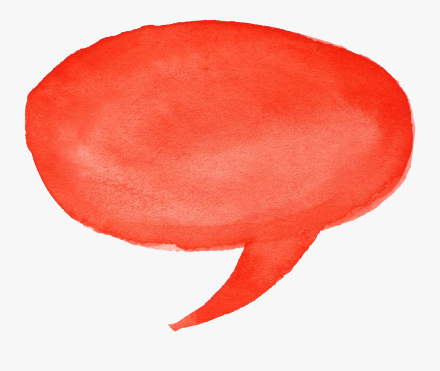 Orange Watercolor Speech Bubble, Transparent Clipart