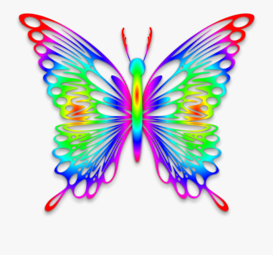 Rainbow Butterfly Png, Transparent Clipart