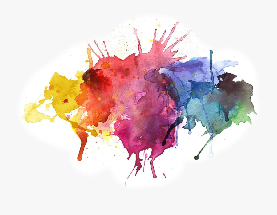 #splash #watercolor #rainbow #cool #banner #freetoedit - Transparent Background Paint Splash, Transparent Clipart