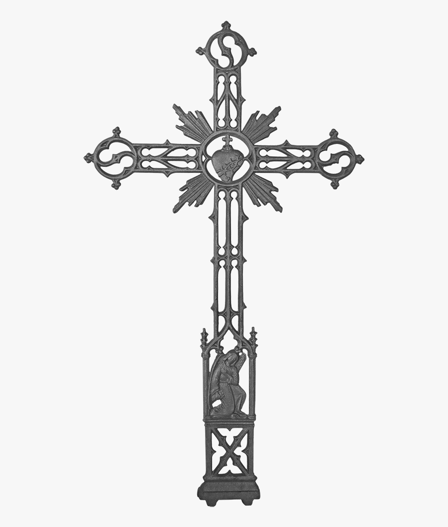 Sacred Heart Cross Decorative Ornamental Crosses For - Cross, Transparent Clipart