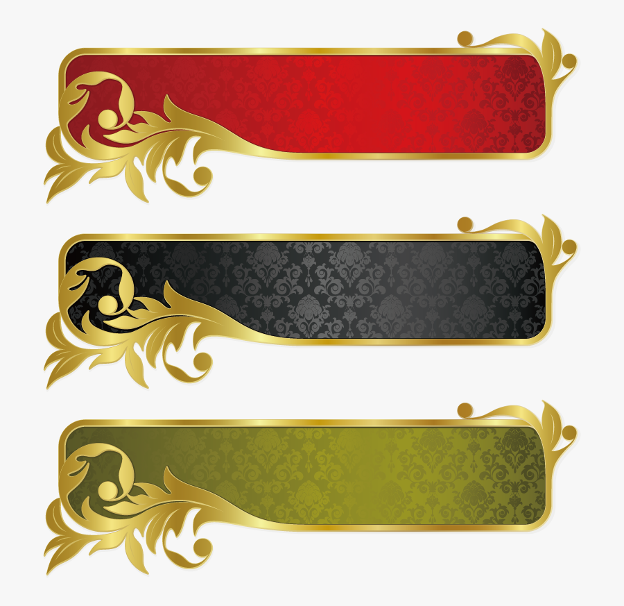 Decorative Gold Material Vector Banner Ribbon Clipart - Gold Banner Ribbon Png Vector, Transparent Clipart