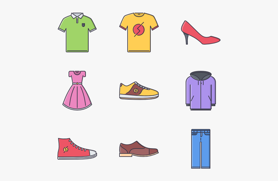Clothes And Shoes Cartoon, Transparent Clipart