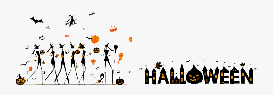 Halloween Silhouette Poster Banner - Halloween Poster Banner, Transparent Clipart