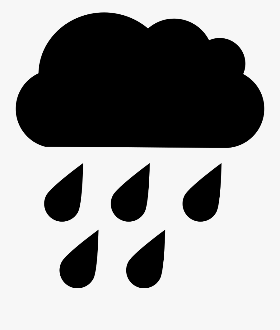 Raindrops Falling Png - Rain Cloud Silhouette Png, Transparent Clipart