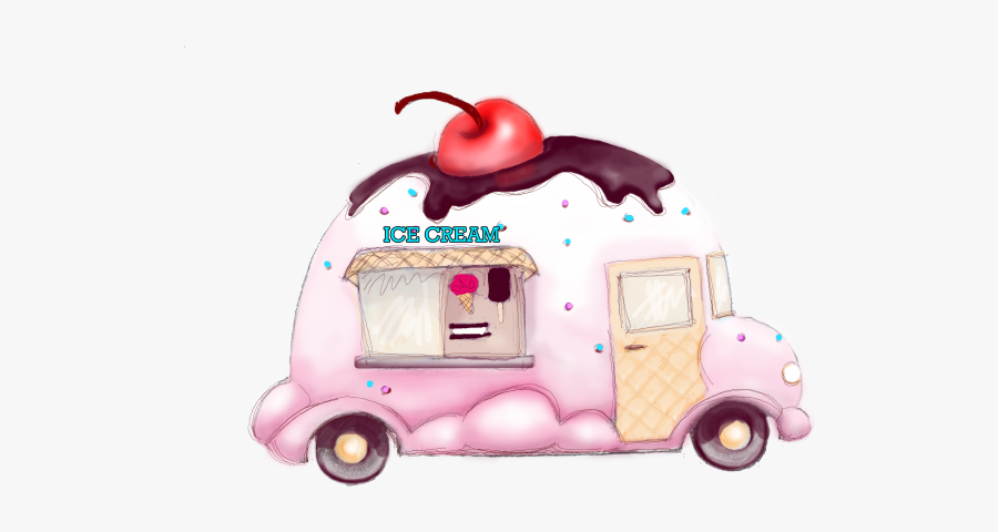 Ice Cream Truck Clipart - Ice Cream Parlor Clipart, Transparent Clipart