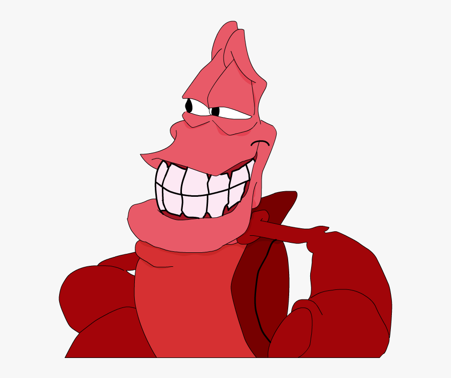 Red,cartoon,clip Claus,art - Sebastian The Little Mermaid Png, Transparent Clipart