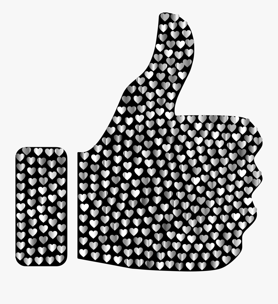 Prismatic Hearts Thumbs Up Silhouette 5 Clip Arts - Logo Icon Thumbs Up Youtube, Transparent Clipart