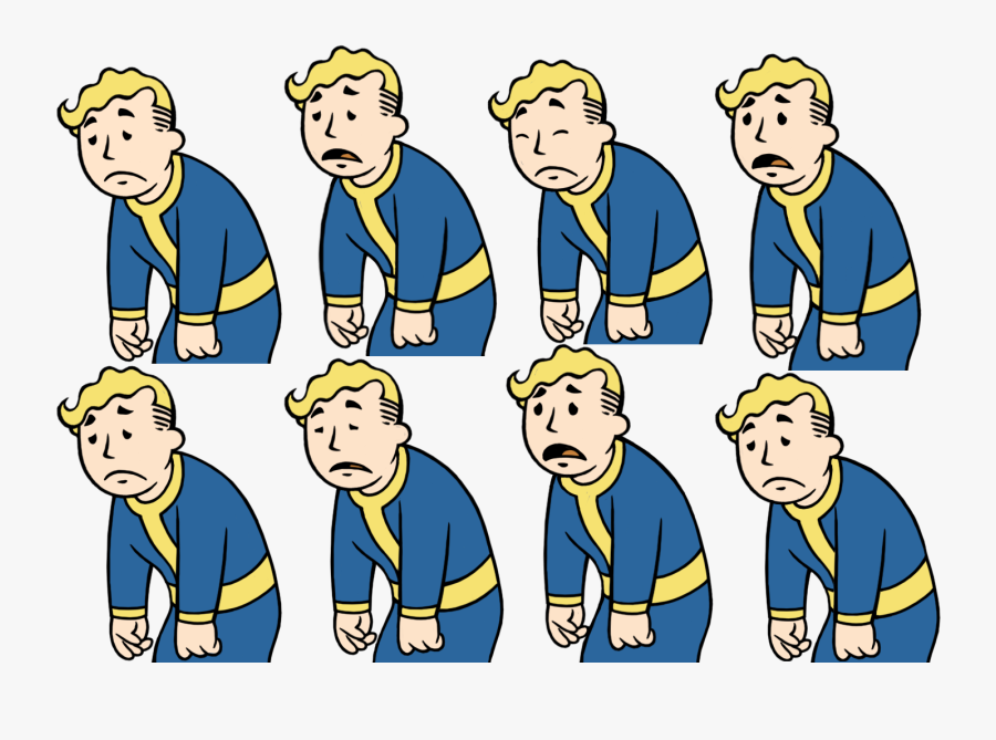Fallout Vault Boy Sad, Transparent Clipart