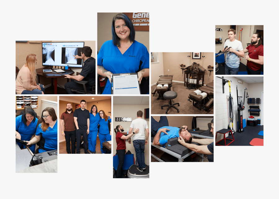 Collage Of Our Horsham & Warrington Chiropractic Team - Collage, Transparent Clipart