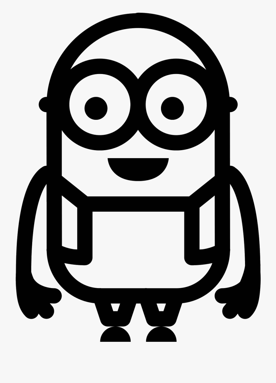 Icon Free Download Png And Vector - Minion Black And White Clipart, Transparent Clipart