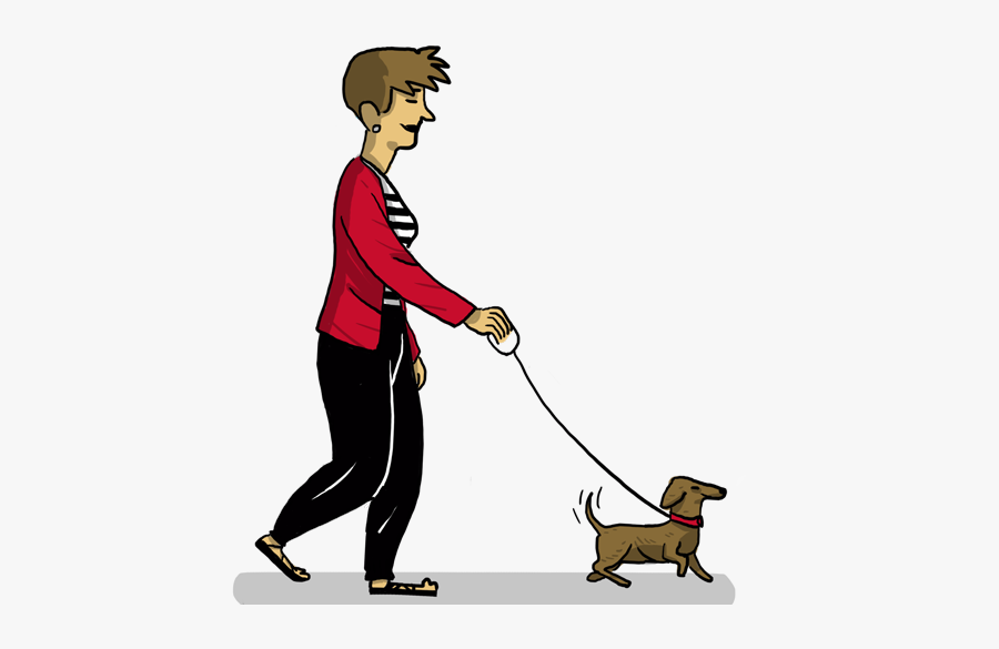 Mujer Paseando Al Perro - Mujer Paseando Perros Hd, Transparent Clipart