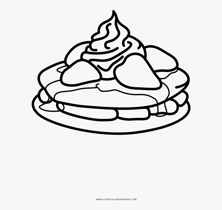 Transparent Pancakes Clipart Black And White - Imagenes De Crepes Para Colorear, Transparent Clipart