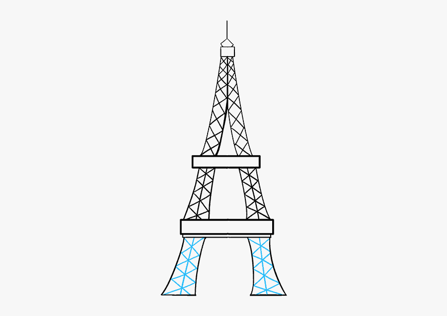 Easy Eiffel Tower Sketch, Transparent Clipart