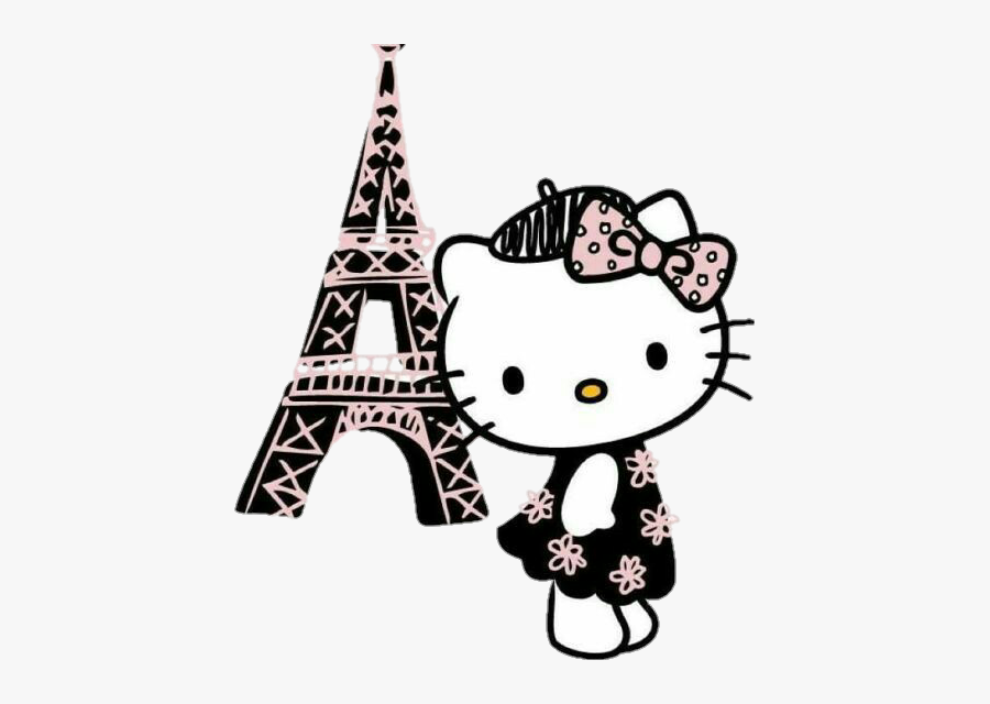 #hellokitty #hello Kitty #bonjour #eiffeltower - Hello Kitty Flying, Transparent Clipart
