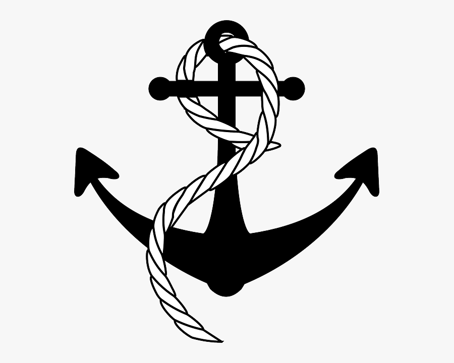 Anchor - Navy Anchor With Rope, Transparent Clipart