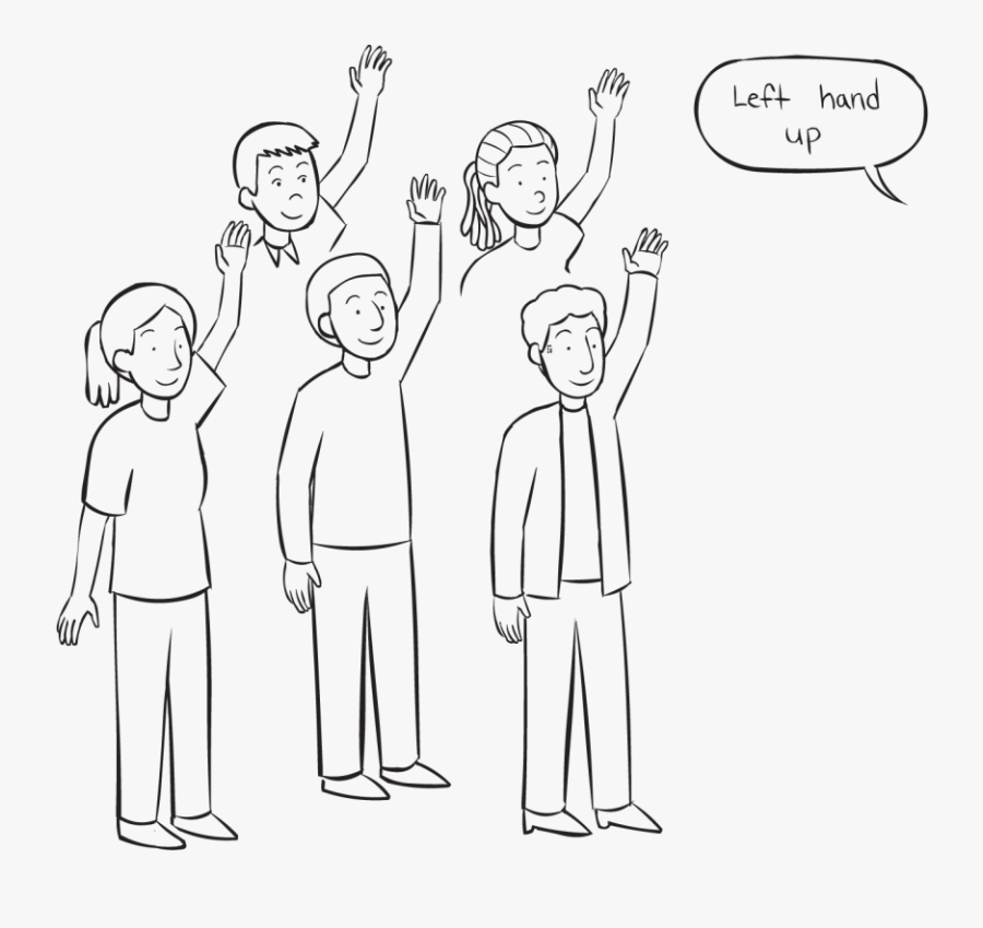 Group Of People Looking Left, Transparent Clipart