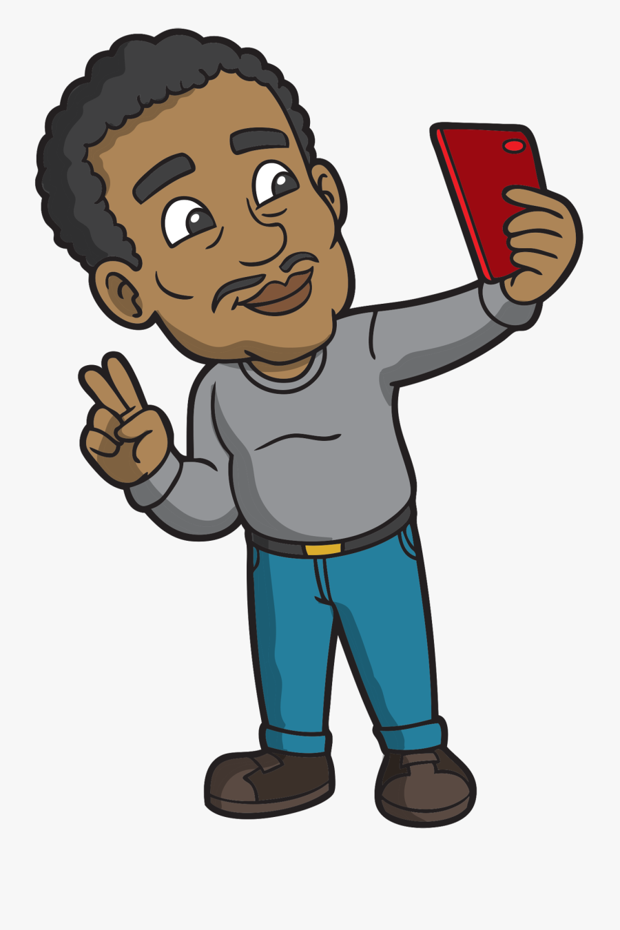 Just Quietly Taking Selfies - Cartoon, Transparent Clipart