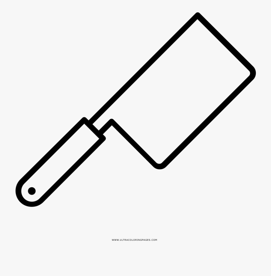 Butchers Knife Coloring Page - Line Art, Transparent Clipart