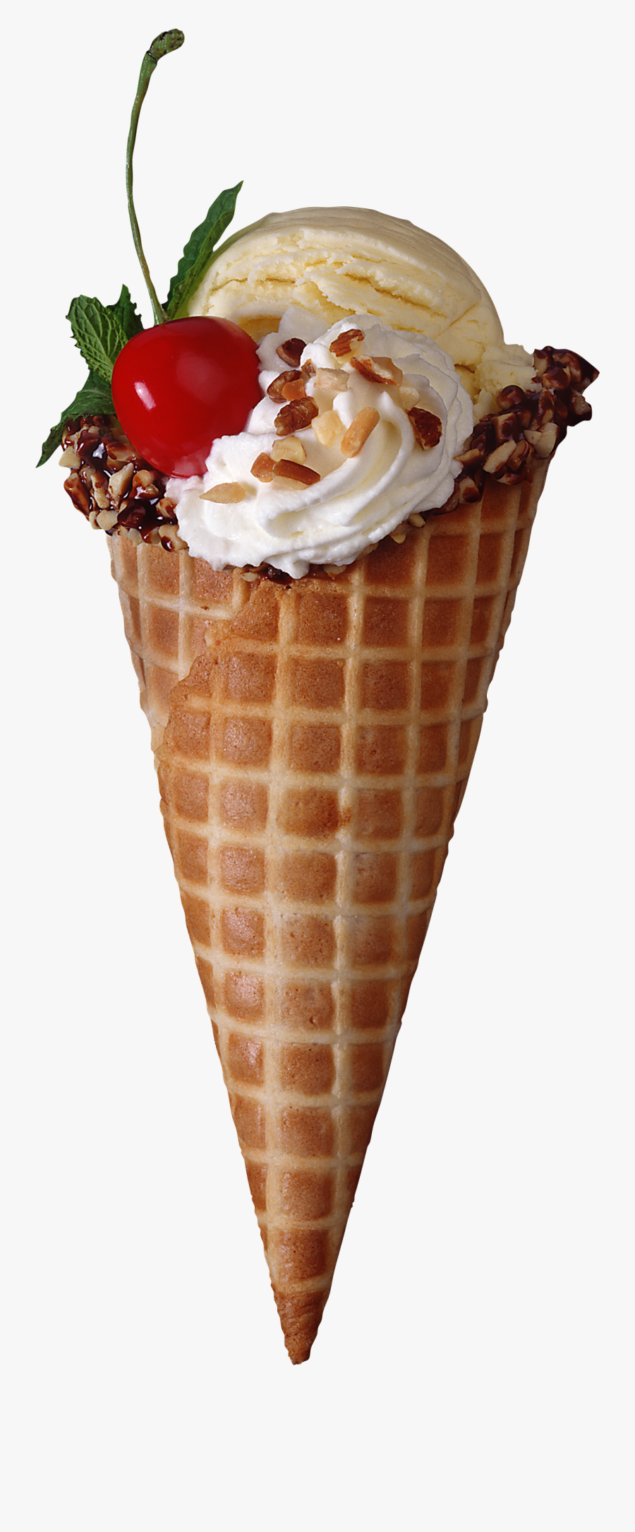 Waffle Cone, Transparent Clipart