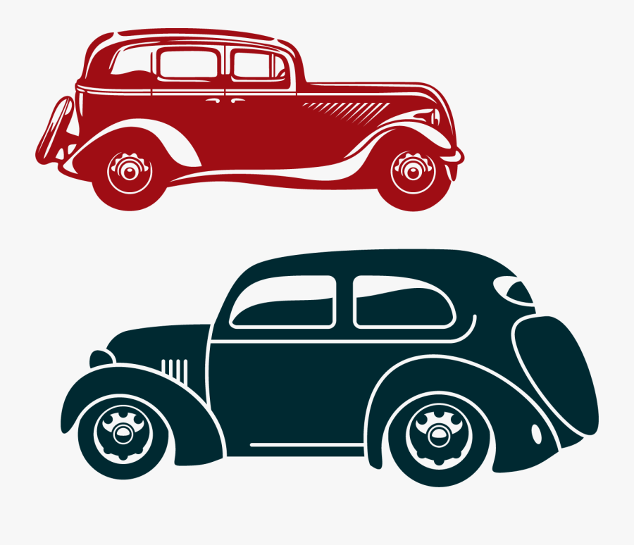 Classic Cars Posters Png Vector Elements Png Download - Carro Retro Vetor, Transparent Clipart