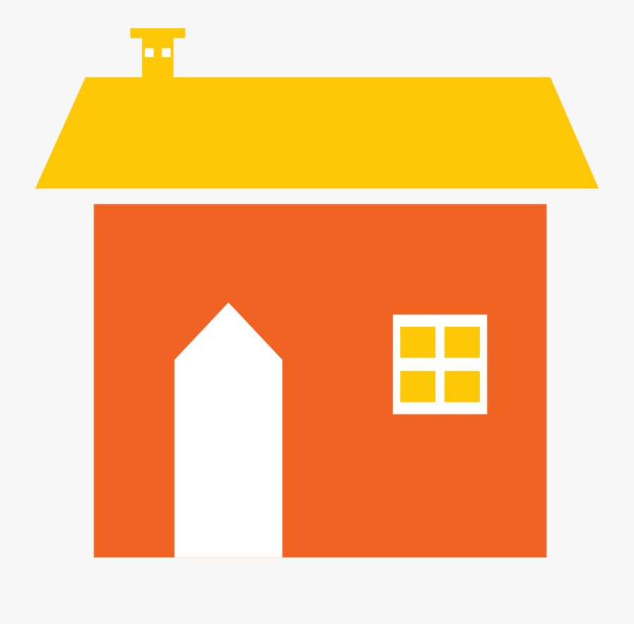 Orange Old House - Silueta Casa Naranja Png, Transparent Clipart