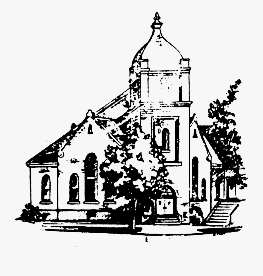 Building,medieval Architecture,monochrome Photography - Old Church Png, Transparent Clipart