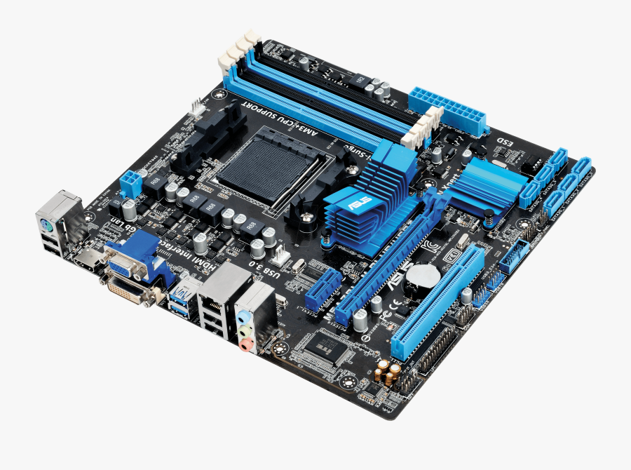 Microatx Motherboard Socket Am3 Usb - Motherboard Clear Background, Transparent Clipart