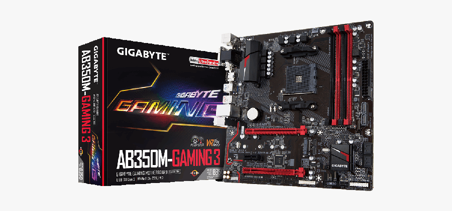 Clip Art Am4 Micro Atx - Gigabyte Ab350m Gaming 3, Transparent Clipart