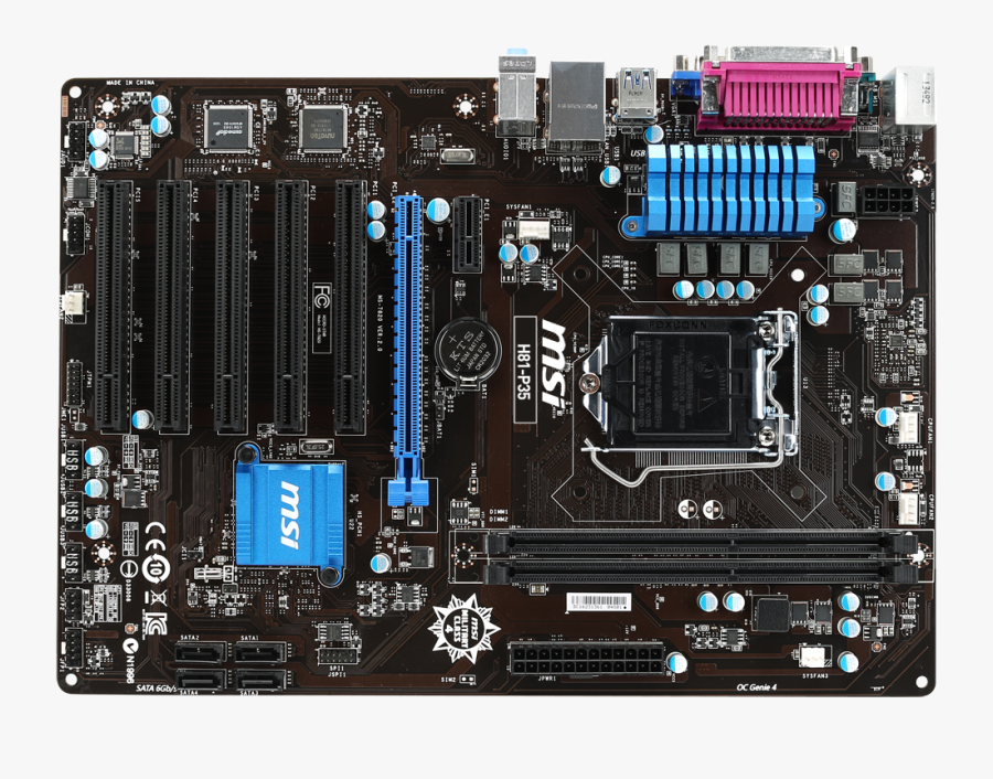 Motherboard Intel Lga 1155 Asus Lga - Msi H81 P33, Transparent Clipart