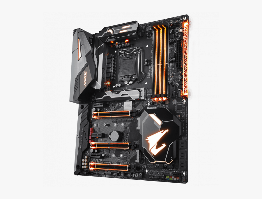 Motherboard Png Picture - Gigabyte Z370 Aorus Gaming 7 Slots, Transparent Clipart
