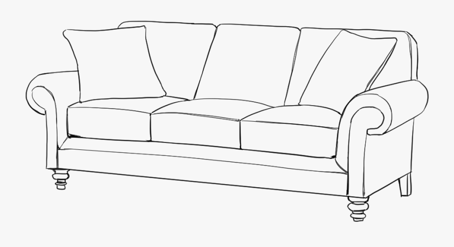 Couch Drawing Transparent - Studio Couch, Transparent Clipart